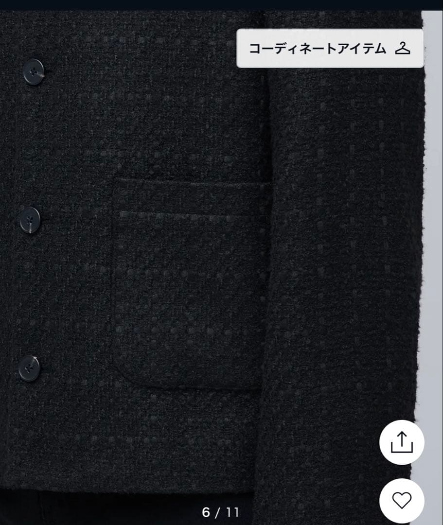 ジャケット・アウター MUSINSA ROUND NECK TWEED JACKET