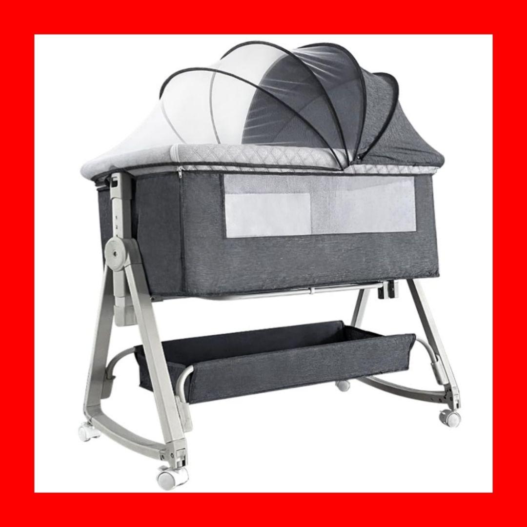 ベビーベッド 添い寝 新生児ベッド 乳児用ベッド 高さ6段調節可能 蚊帳