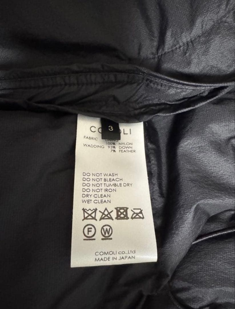 COMOLI ナイロンダウン 23AWモデル サイズ3