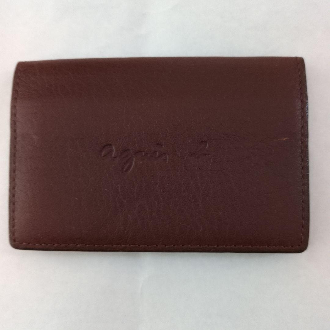 アニエスべー　ブラウンレザー名刺入れ