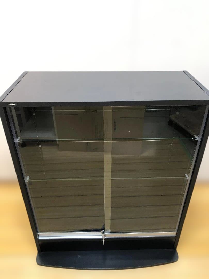 送料無料 JAJAN　コレクション ガラスショーケース 鍵付き 黒 251106