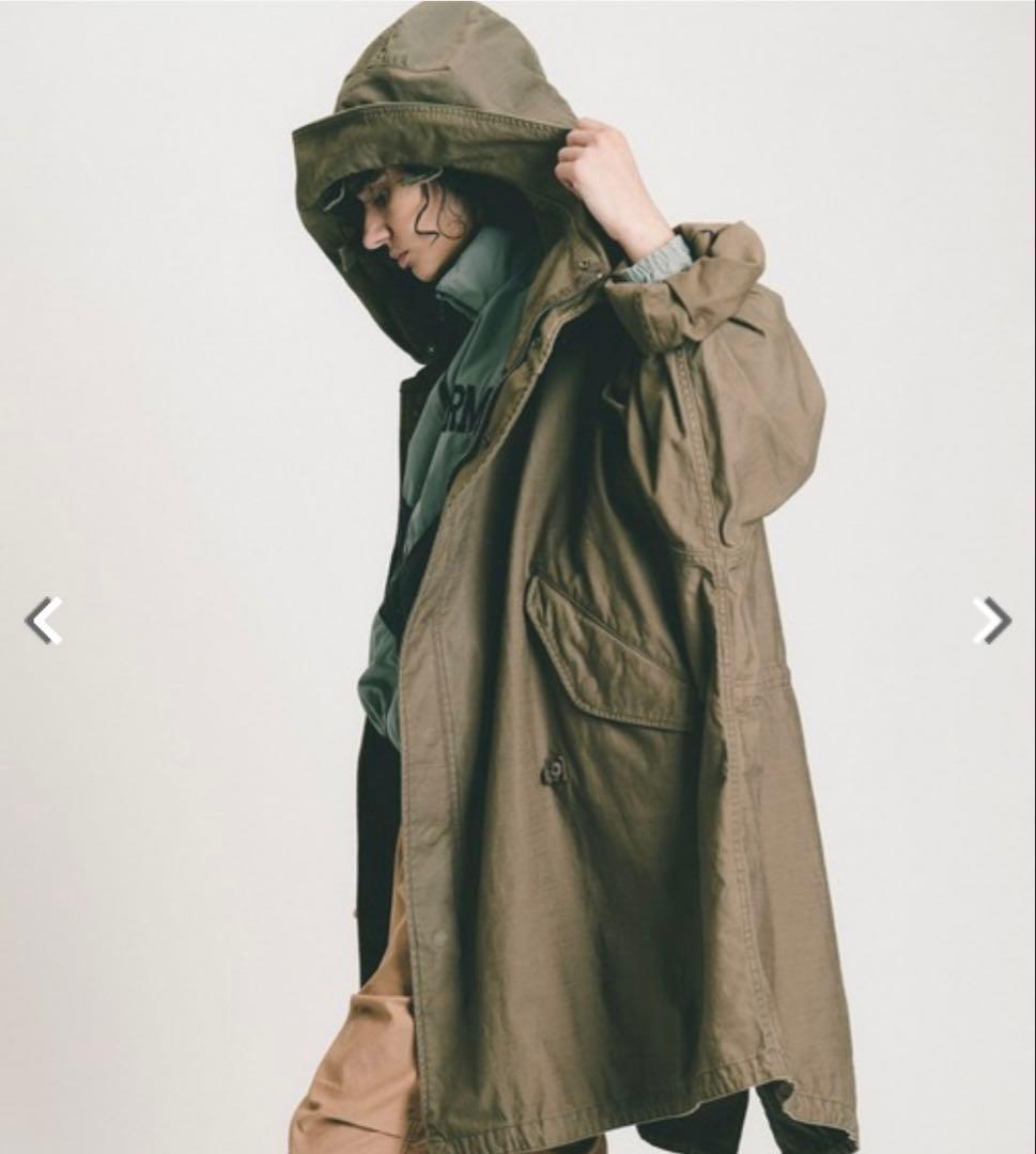 HYKE JOHNBULL TOP KHAKIパーカーコットンモッズコート