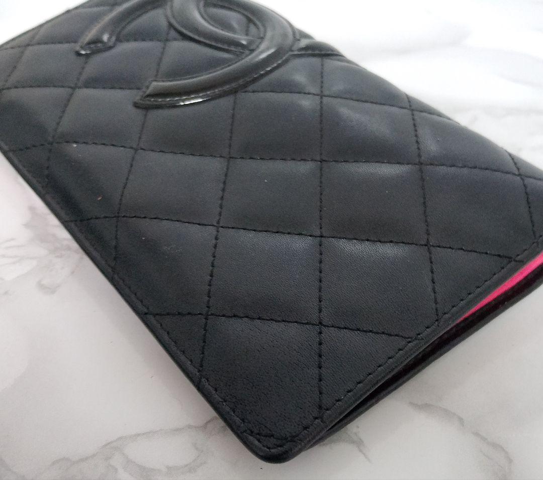 CHANEL カンボンライン 長財布 ブラック　マトラッセ