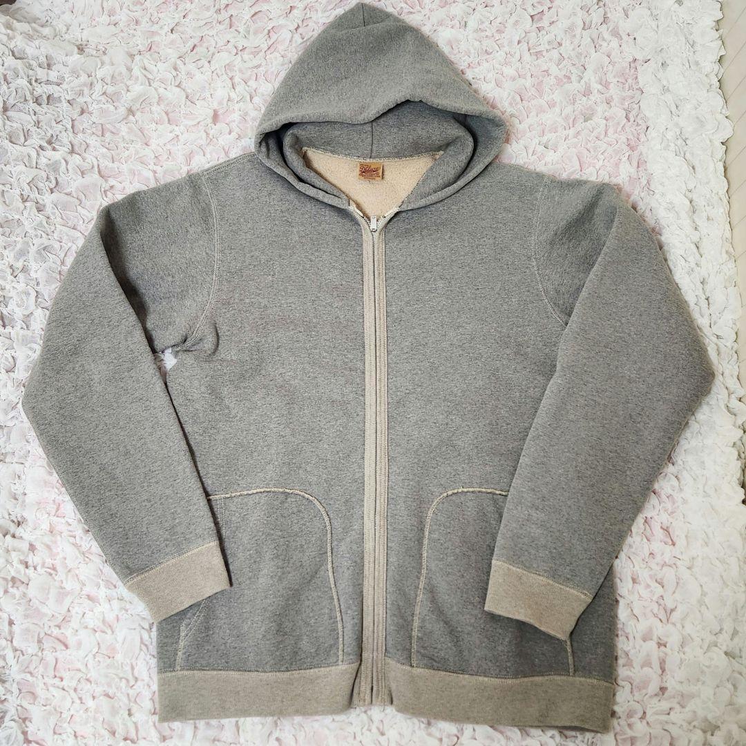 デラックスウエア DELUXEWARE スウェットパーカー XL グレー 美品