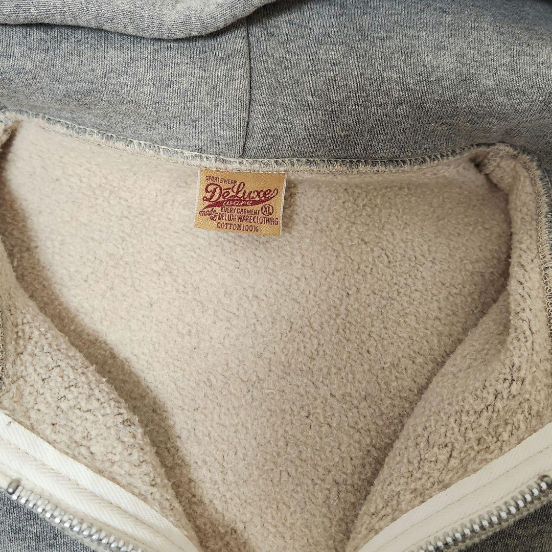 デラックスウエア DELUXEWARE スウェットパーカー XL グレー 美品