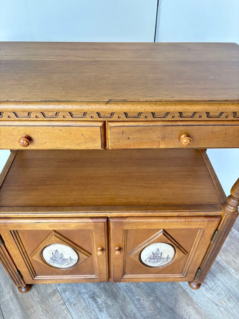 カリモク　アンティーク調　サイドボード　ヴィンテージ　カントリー　ラバートリー