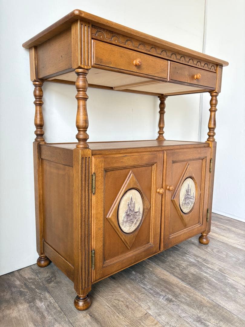 カリモク　アンティーク調　サイドボード　ヴィンテージ　カントリー　ラバートリー