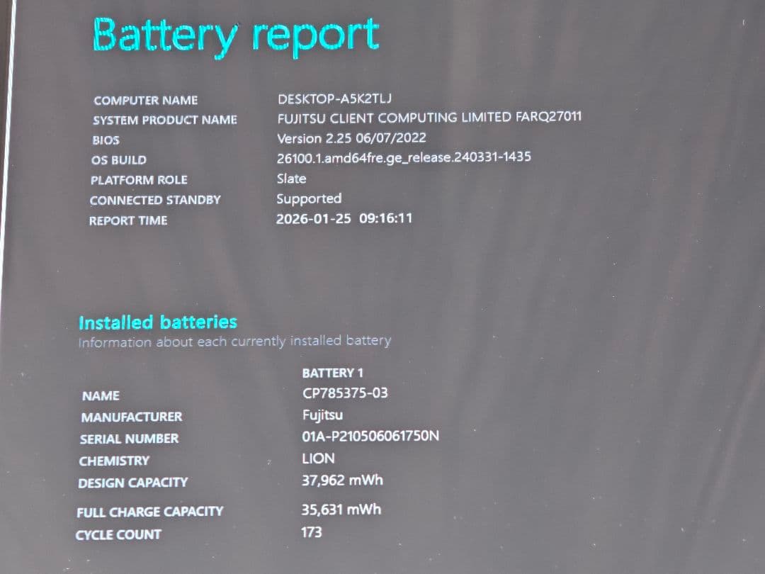 富士通 LIFEBOOK Q7311/FB（2022年モデル）i5 / 8GB