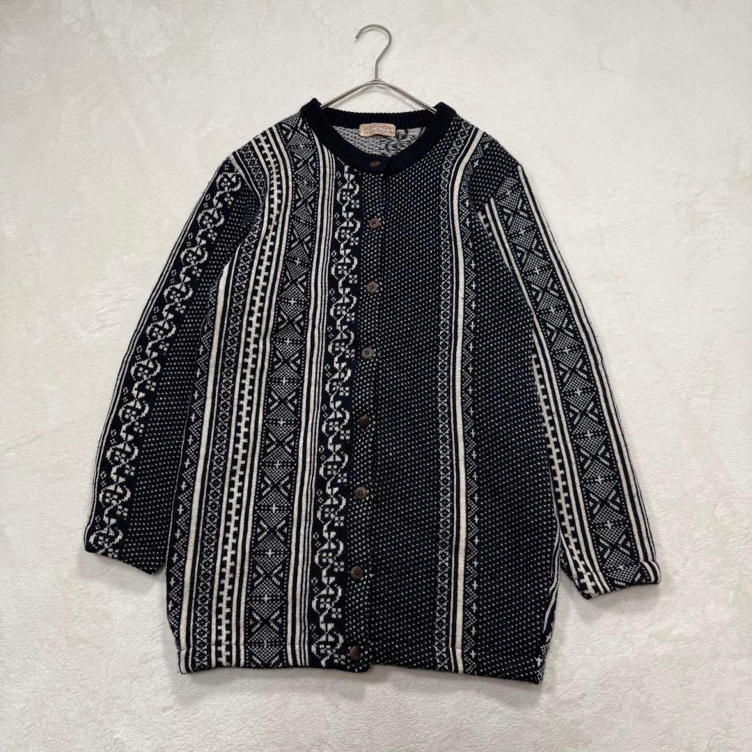 超希少 45rpm ビンテージ ニット ブルゾン 総柄 ランダムストライプ