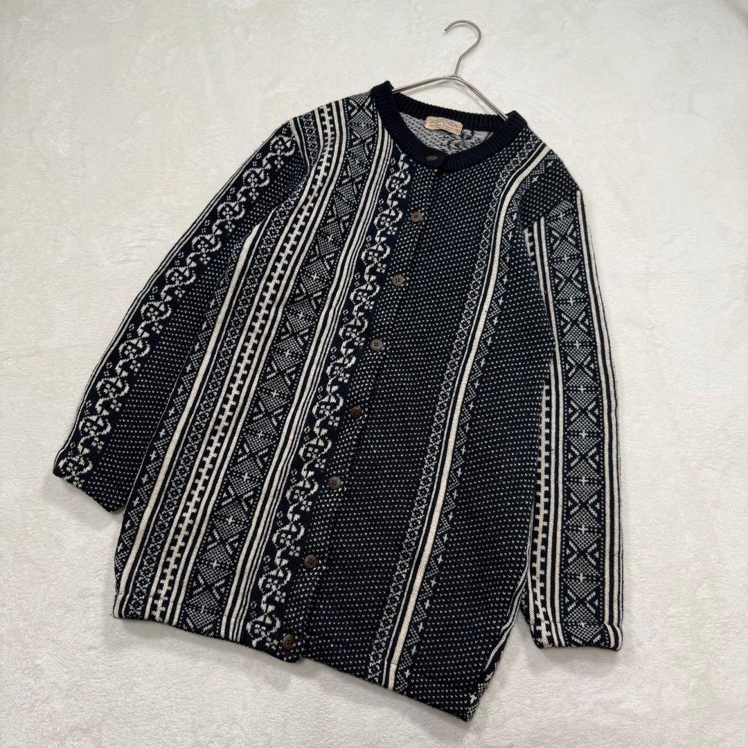 超希少 45rpm ビンテージ ニット ブルゾン 総柄 ランダムストライプ