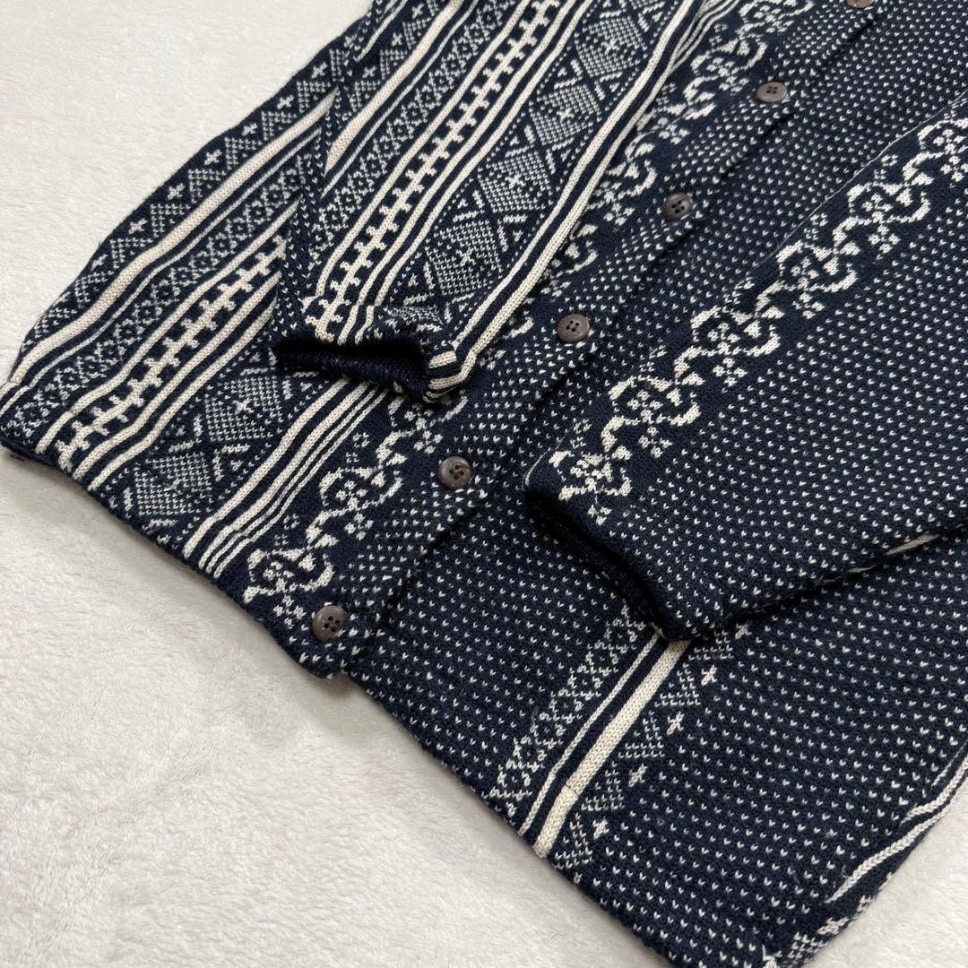 超希少 45rpm ビンテージ ニット ブルゾン 総柄 ランダムストライプ