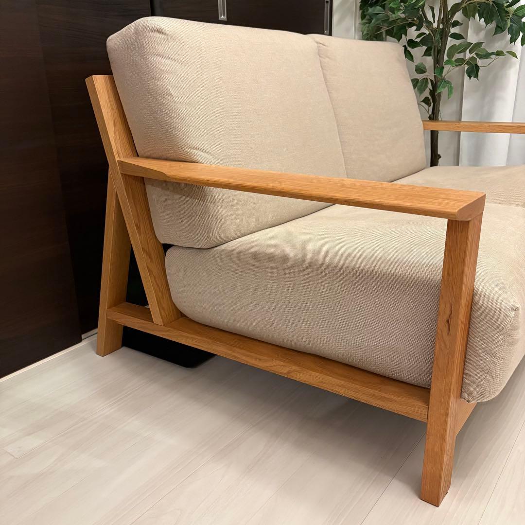 無印良品 ソファ ウレタンポケットコイル 2シーター 綿麻バスケット織カバー