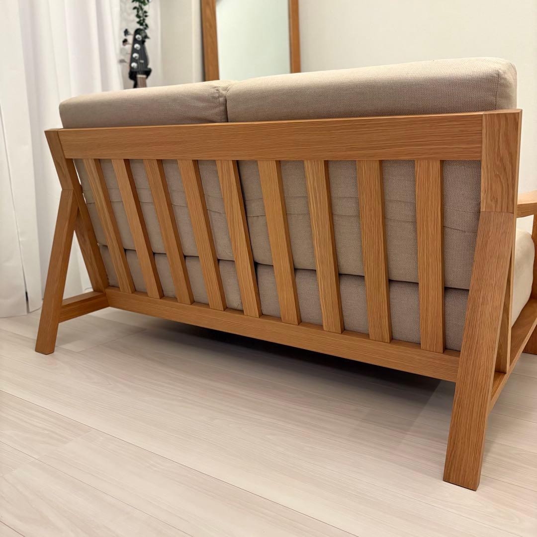 無印良品 ソファ ウレタンポケットコイル 2シーター 綿麻バスケット織カバー