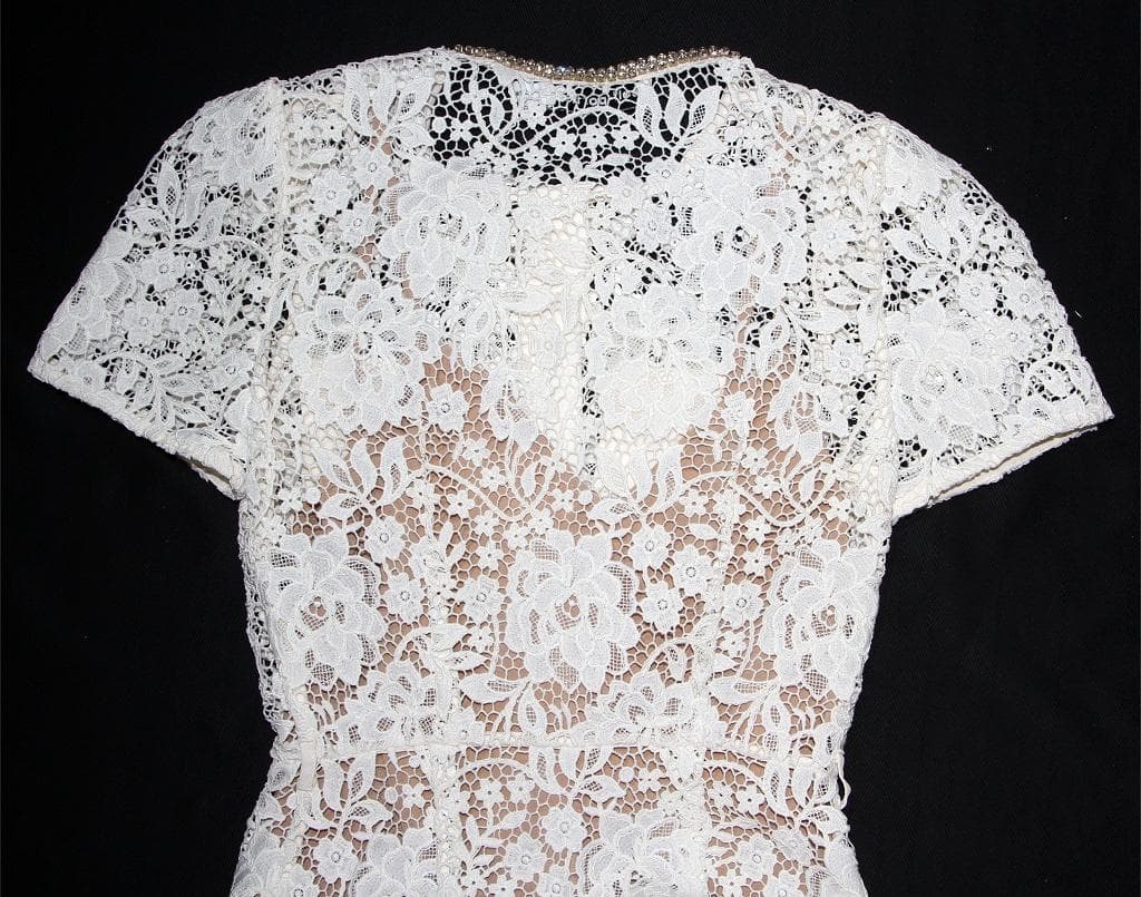 E*様 セルフポートレイト ワンピース リボン レース クリーム UK4 未使用