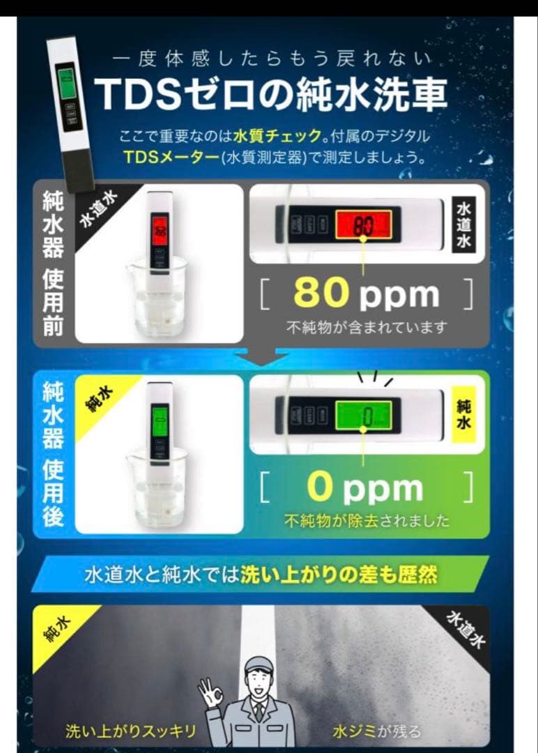 ガラコート 純水器 洗車用 11L FRP製耐圧タンク
