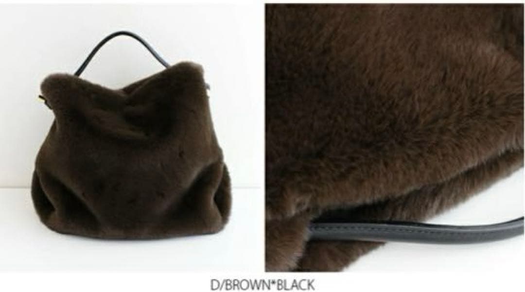 【未使用品】VIOLAd'ORO エコファー　レッキス バッグ ブラウン