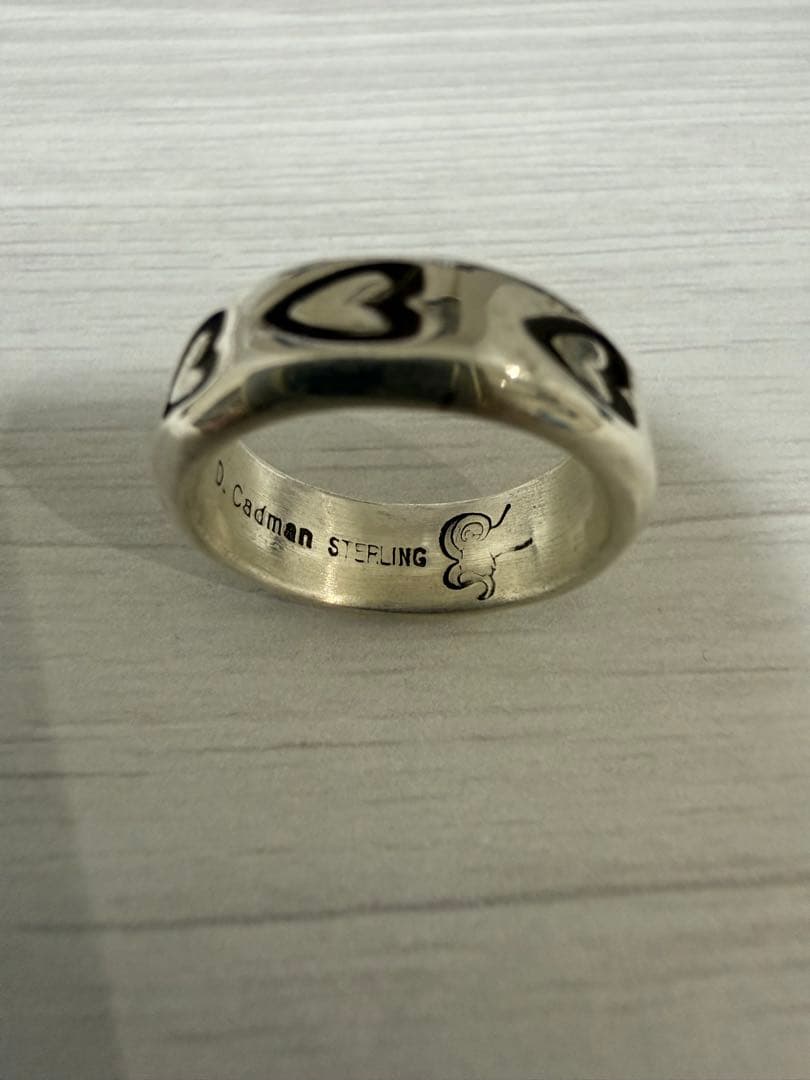 インディアンジュエリー　ハートスタンプリング　D.Cadman