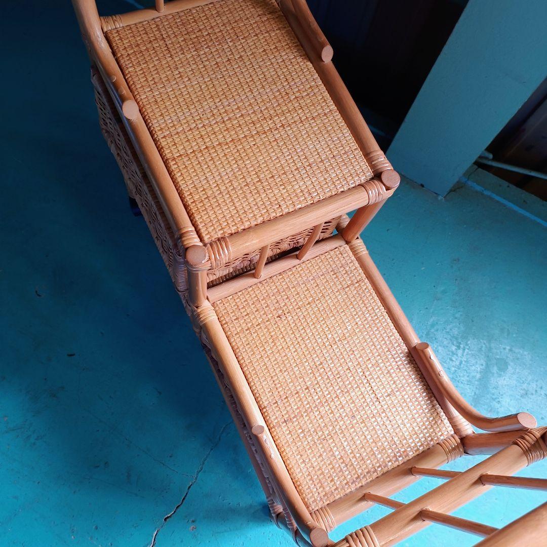 ※リメイク工房便※　ラタン　ハンガーラック 籐家具 アンティーク レトロ