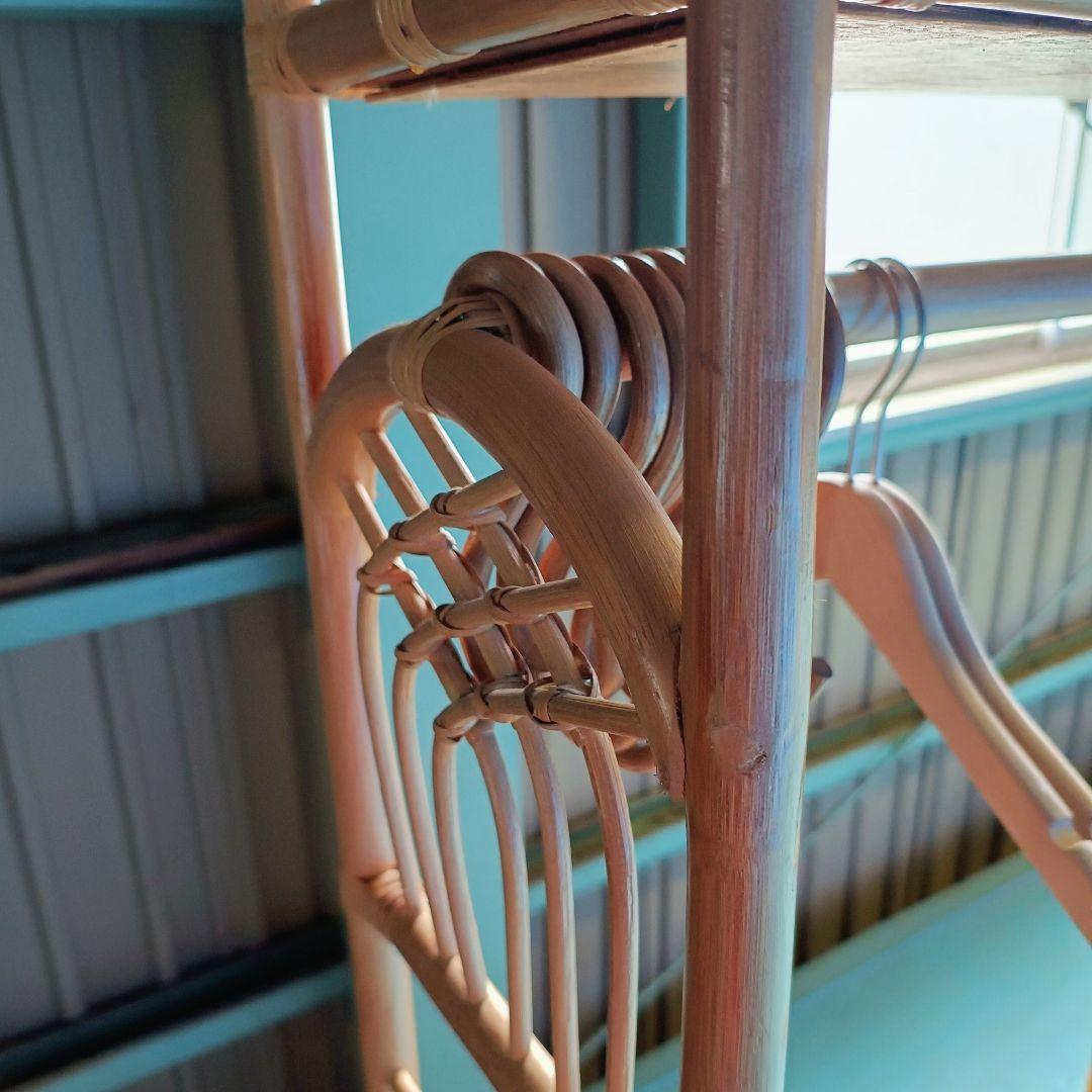 ※リメイク工房便※　ラタン　ハンガーラック 籐家具 アンティーク レトロ