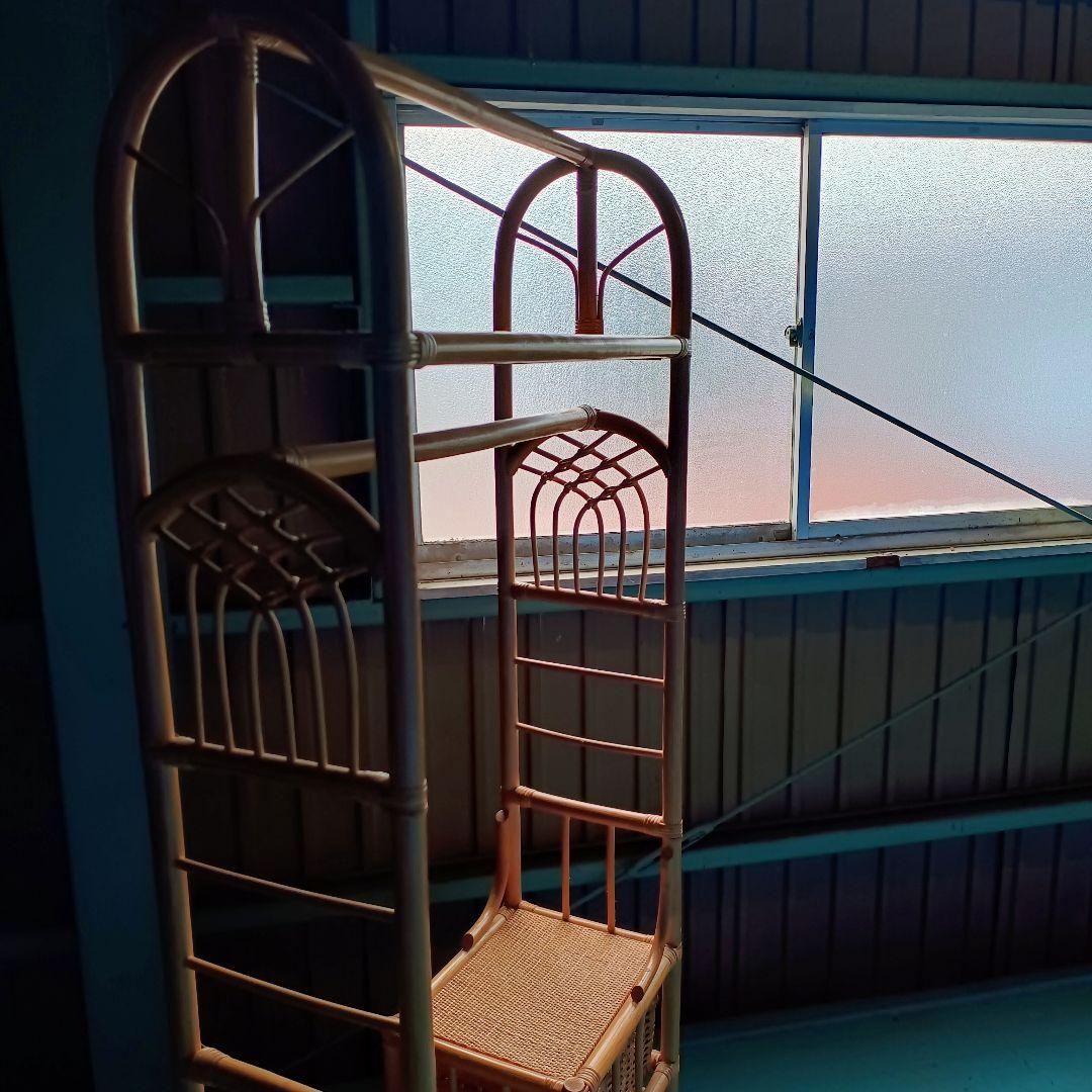 ※リメイク工房便※　ラタン　ハンガーラック 籐家具 アンティーク レトロ