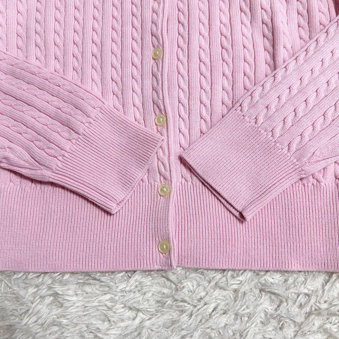 新品　ポロ ラルフローレン ケーブルニットカーディガン ピンク 160 XL