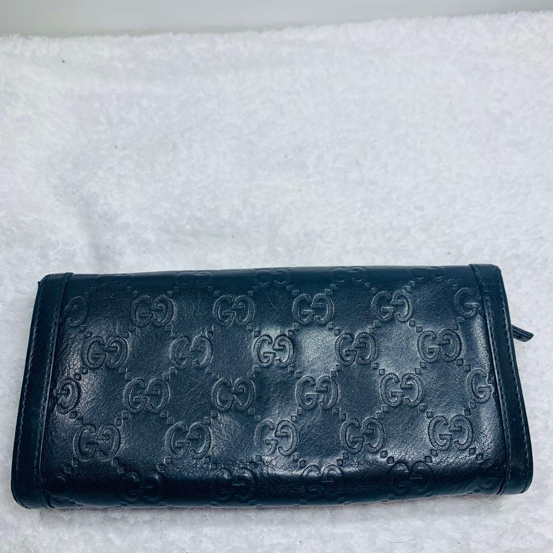 ⭐️GUCCI シマ　インターロッキング　L字ファスナー　ブラック　長財布