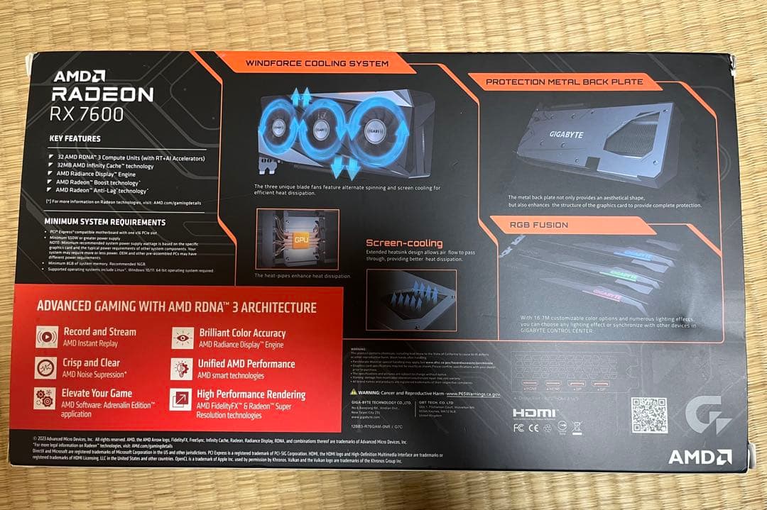 グラフィックボード・グラボ・ビデオカード GIGABYTE Radeon RX7600 8G