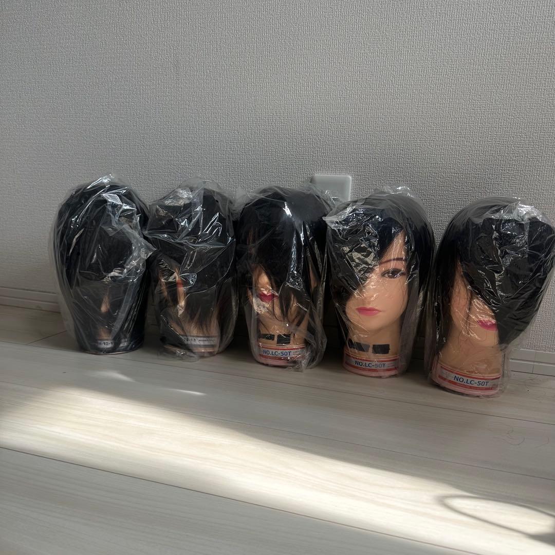 Na 美容師 国家試験用 カットウィッグ 5体セット