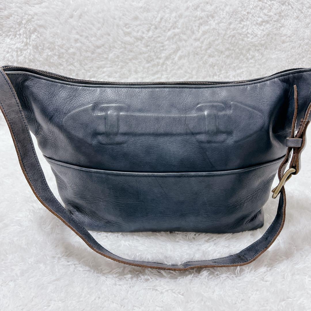 【美品】Jas M.B. London ショルダーバッグ　立体エンボス加工　真鍮