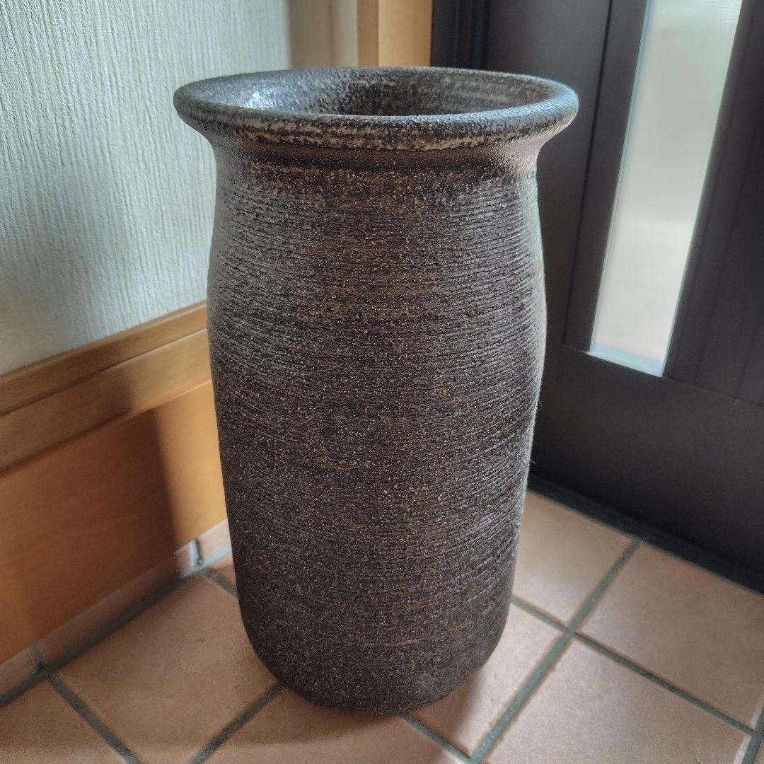 【シフォンケーキ】信楽焼　陶器　傘立て　玄関　素朴　重厚感