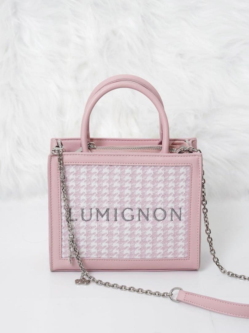 バッグ Lumignon houndstooth 2way bag (pink)
