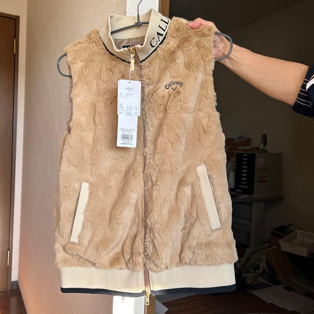 Callaway レディース フリースベスト ベージュ