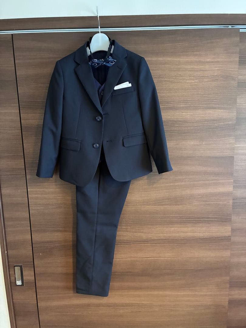 【卒園式・入学式】美品CHOPIN 蝶タイロングパンツスーツ5点セット120