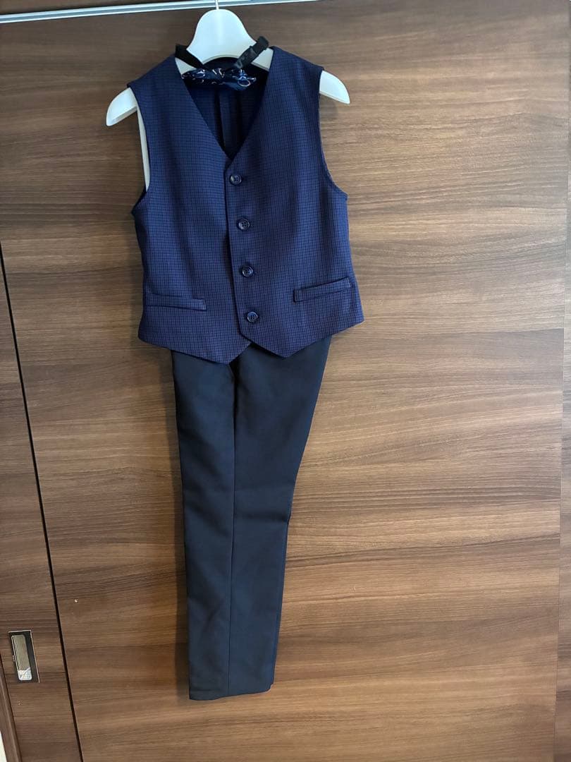 【卒園式・入学式】美品CHOPIN 蝶タイロングパンツスーツ5点セット120