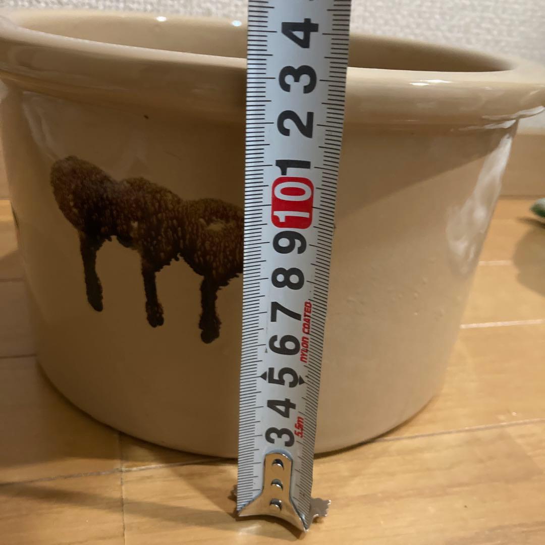 久松　切立　かめ　蓋付き　アイボリー　　無公害おもし