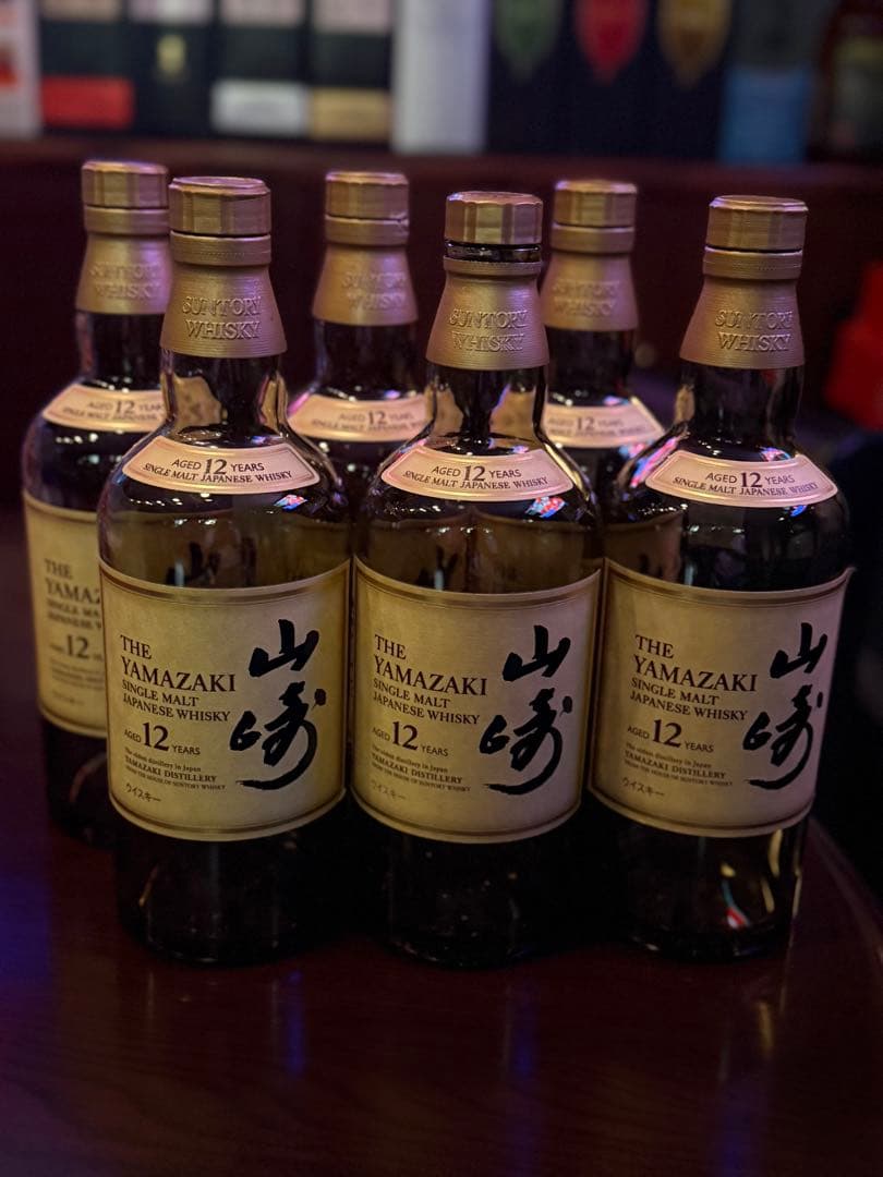 山崎12年6本&白州12年6本.空瓶＆ケース.12本セット。