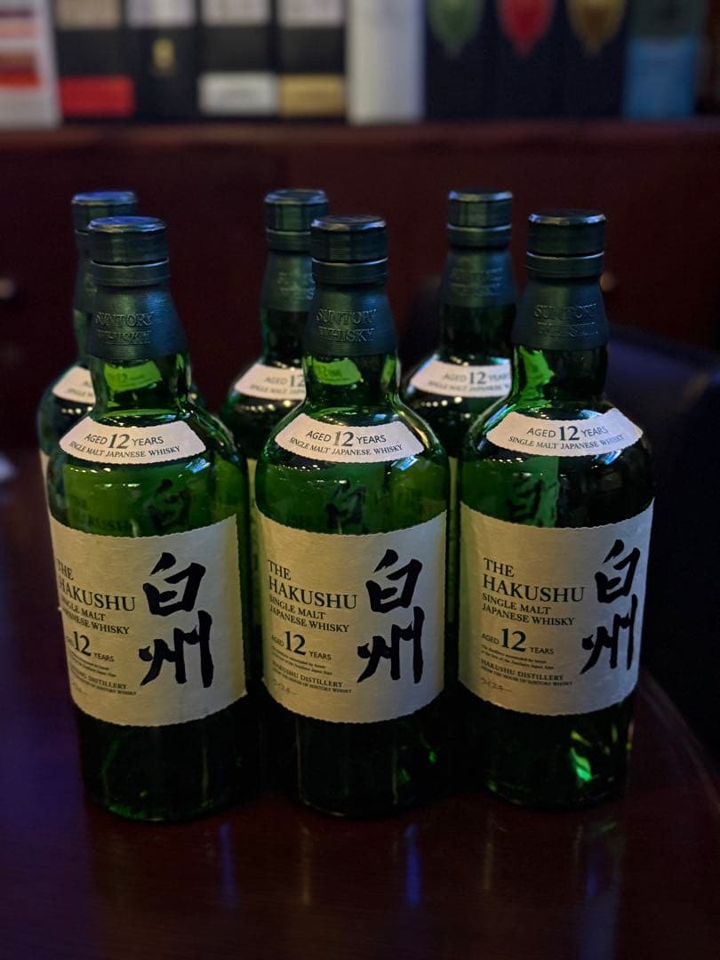 山崎12年6本&白州12年6本.空瓶＆ケース.12本セット。