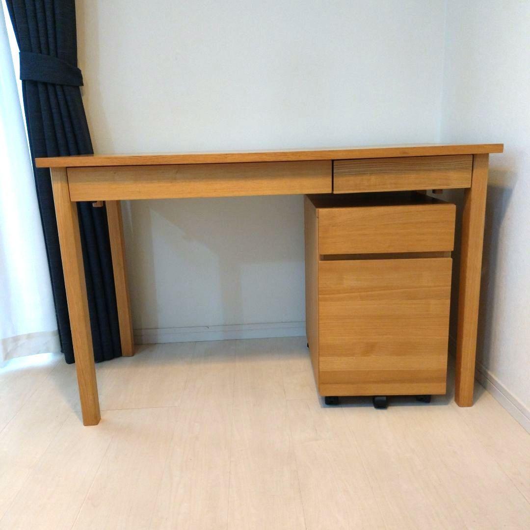 【YO RU  引き取り限定】無印良品 木製デスク キャビネットセット