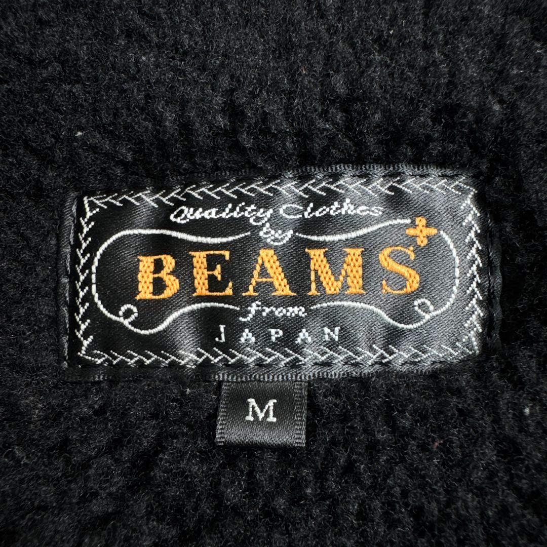 【本革】BEAMS PLUS リアルムートンベスト 黒M 羊革 ビームスプラス