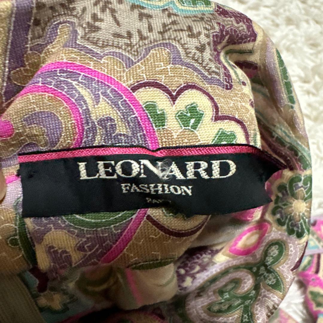 LEONARD FASHION ペイズリー柄 タートル 長袖 カットソー L