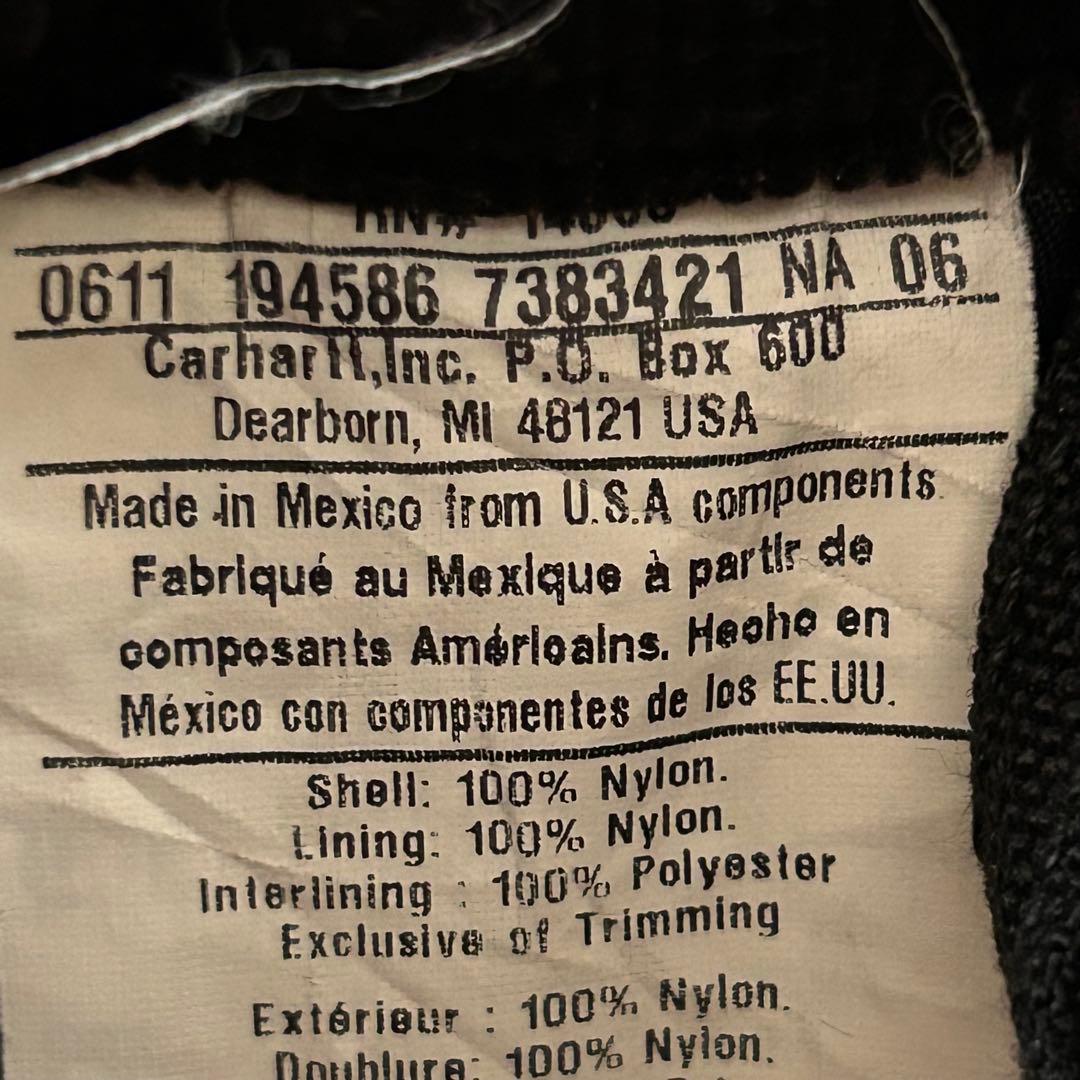 P276【42R】【ダブルニー】カーハート 防寒つなぎ 中綿入り 黒 メキシコ製