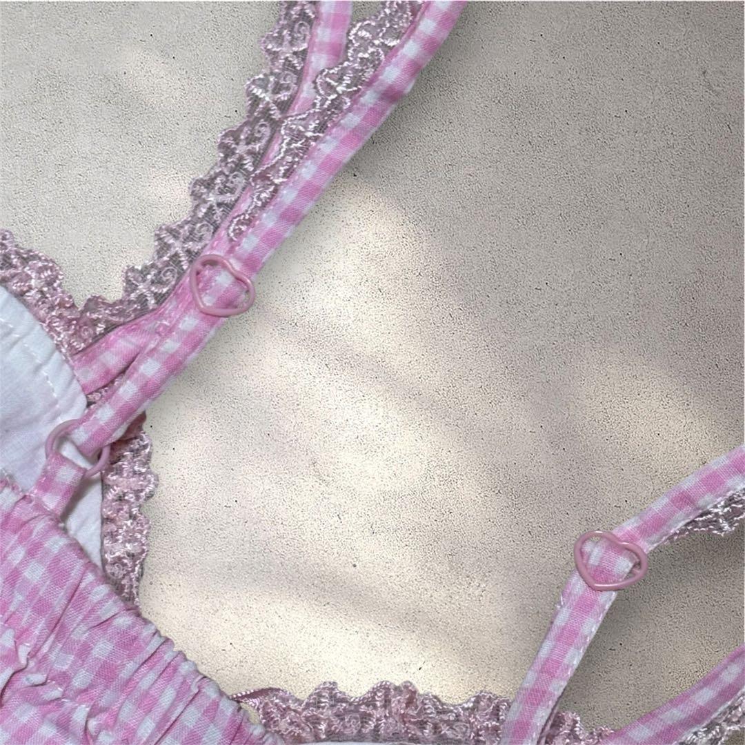 【タグ付き】TRALALA/トゥララ キャミワンピ チェック ピンク