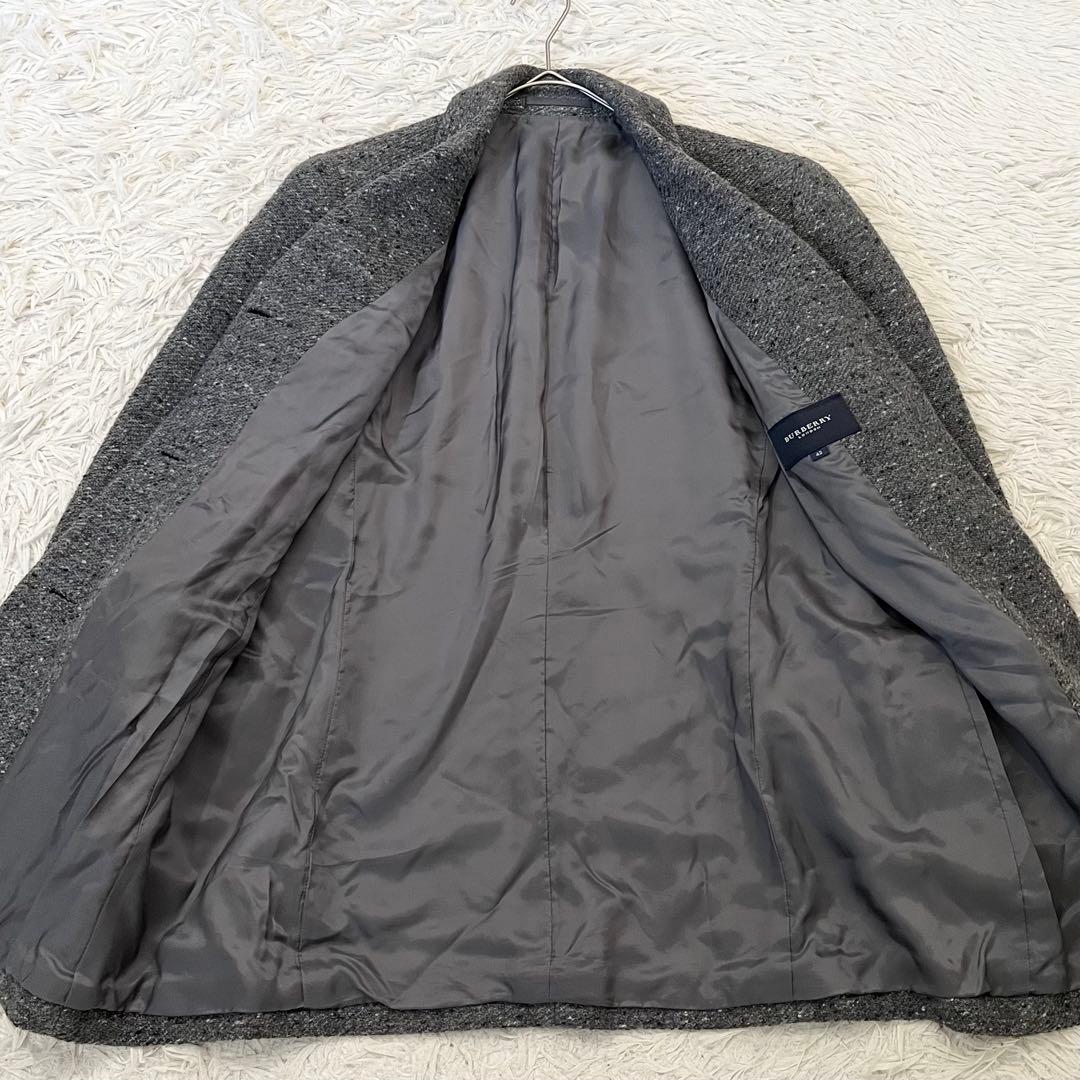 希少✨バーバリーロンドン　ショートコート　ジャケット　カシミヤ混　ツイード　42