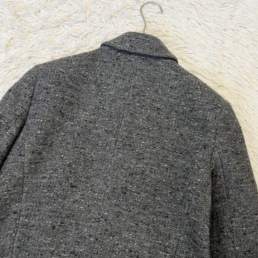 希少✨バーバリーロンドン　ショートコート　ジャケット　カシミヤ混　ツイード　42
