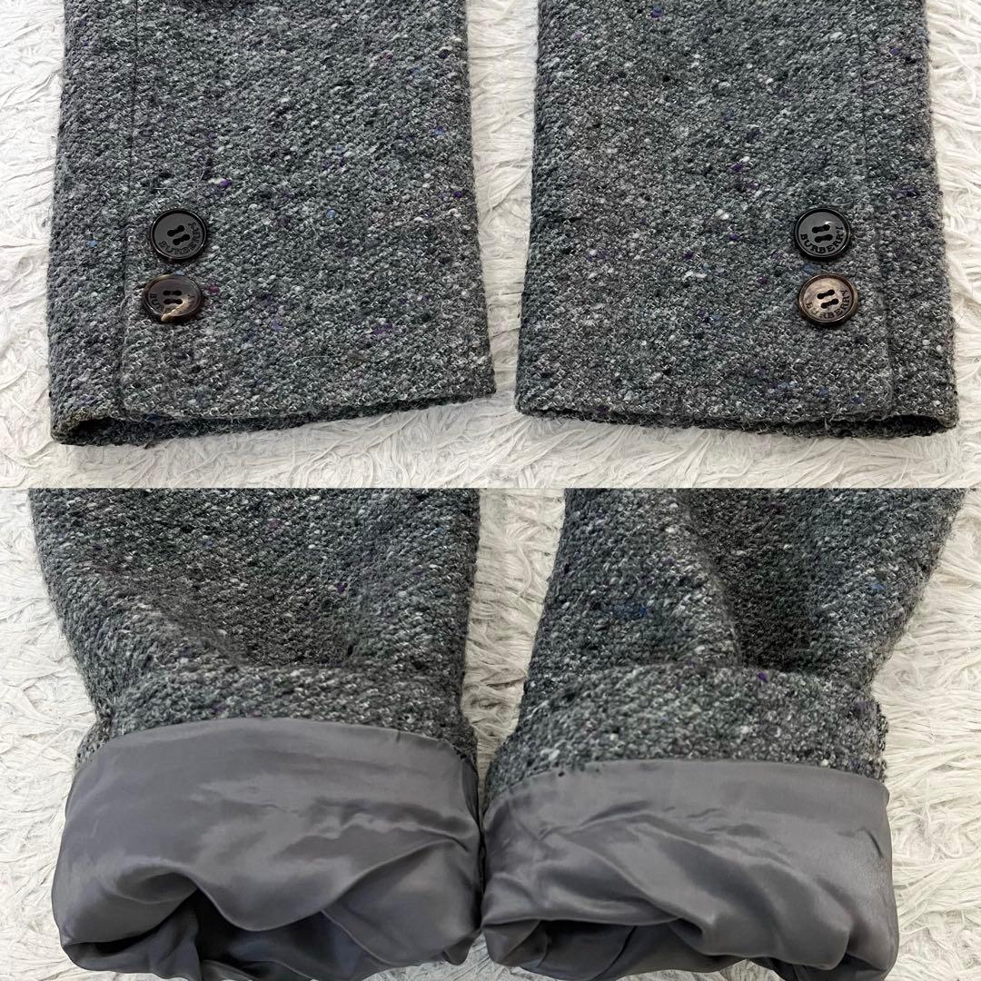 希少✨バーバリーロンドン　ショートコート　ジャケット　カシミヤ混　ツイード　42