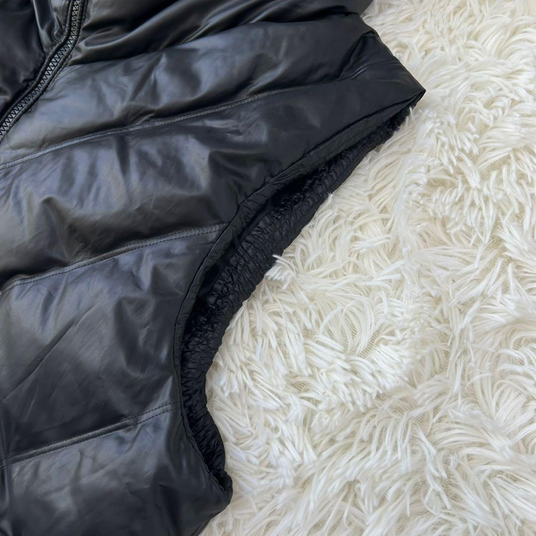 【極美品/M】エンポリオアルマーニ ダウンベスト フェザー フード付き 黒