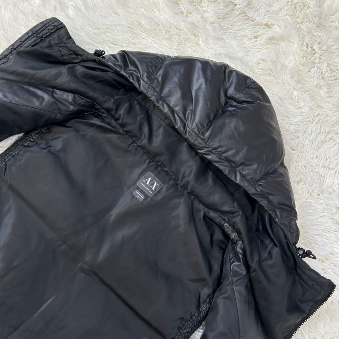 【極美品/M】エンポリオアルマーニ ダウンベスト フェザー フード付き 黒