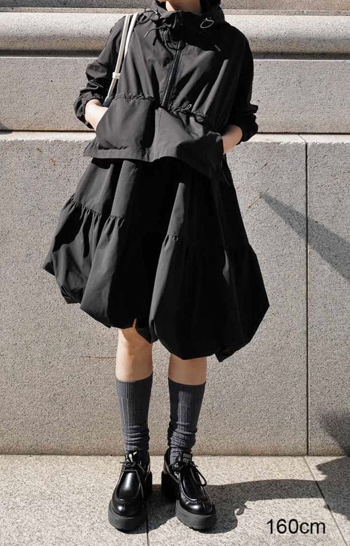 machatt（マチャット）ハーフジップバルーンドレス（ブラック）