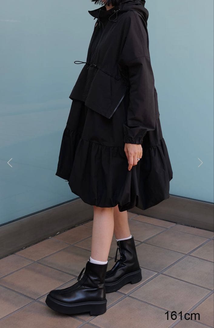 machatt（マチャット）ハーフジップバルーンドレス（ブラック）