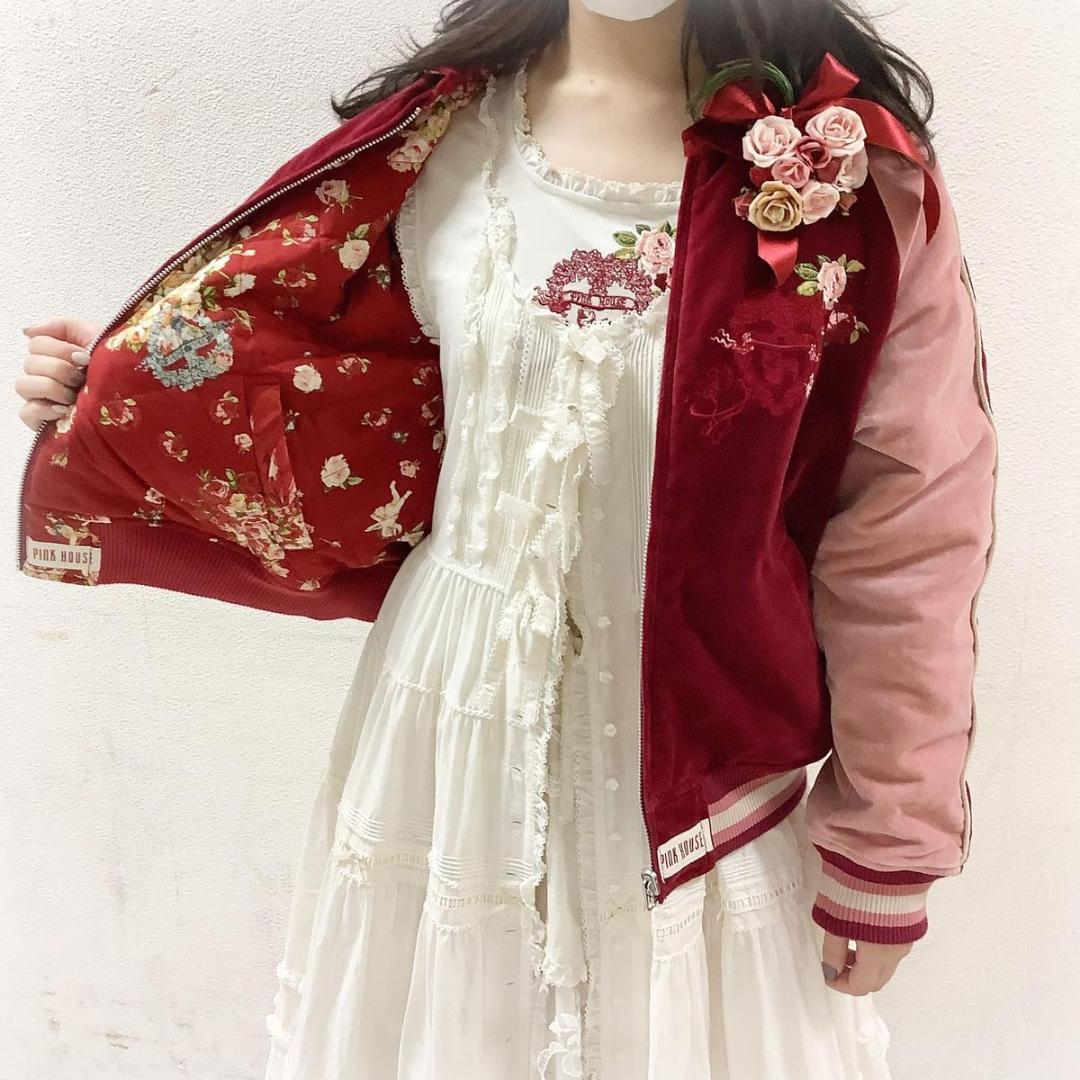 アンジェリークローズ刺繍入りリバーシブルブルゾン★PINKHOUSEピンクハウス